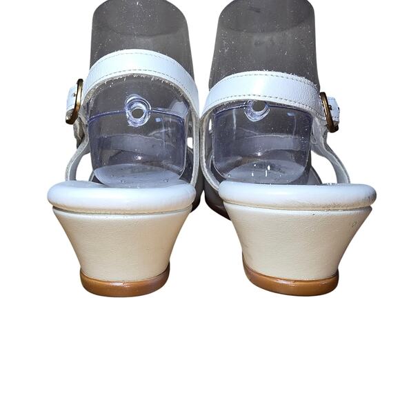 SAS Caress White Strap Wedge Sandal Womens 10 N Comfort Sandal Excellent - Picture 5 of 9